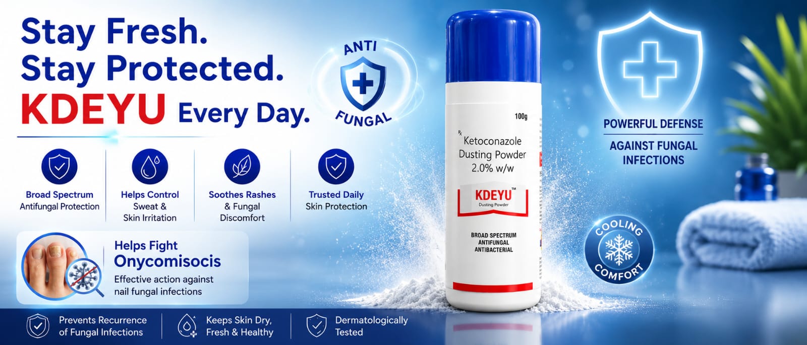 KDEYU Ketoconazole Dusting Powder 2% w/w - Image 2