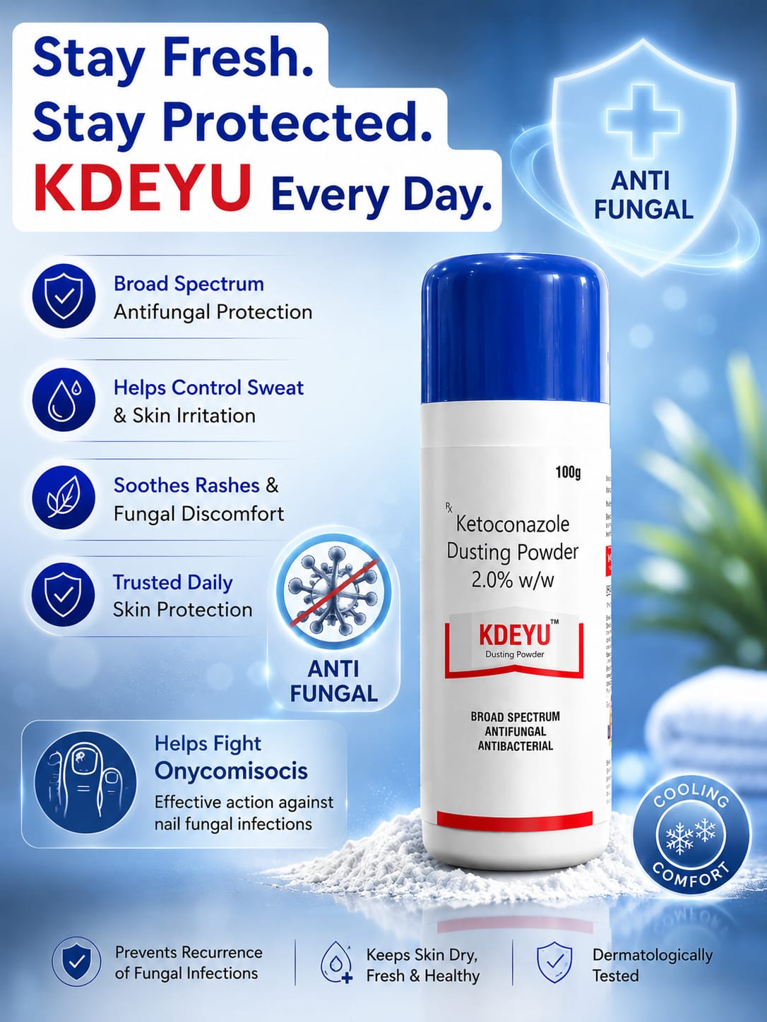 KDEYU Ketoconazole Dusting Powder 2% w/w - Image 3